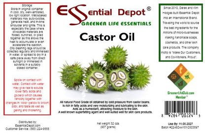 Castor Oil - 1 Quart - Food Grade - No Additives