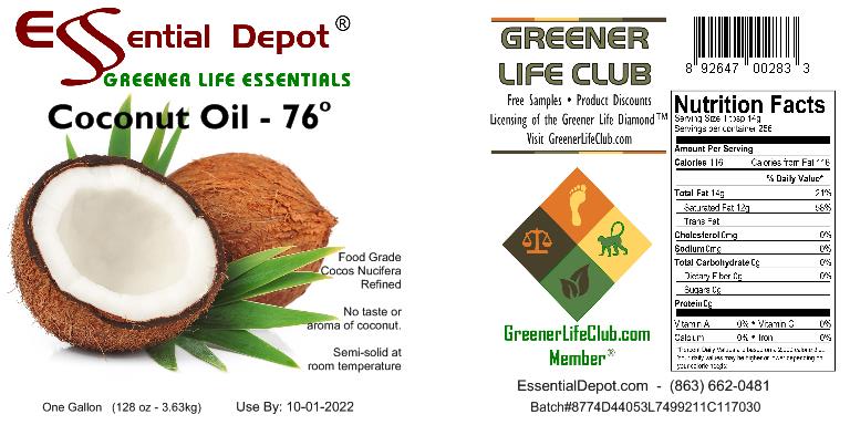 Coconut Oil 76F 1-Gallon and Palm Oil RSPO Sustainable 1-Gallon - Combination Pack - 2 x 1 Gallon