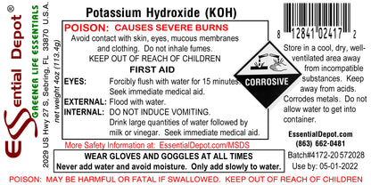 Potassium Hydroxide Flakes KOH, Caustic Potash Anhydrous KOH Dry - 4 0z