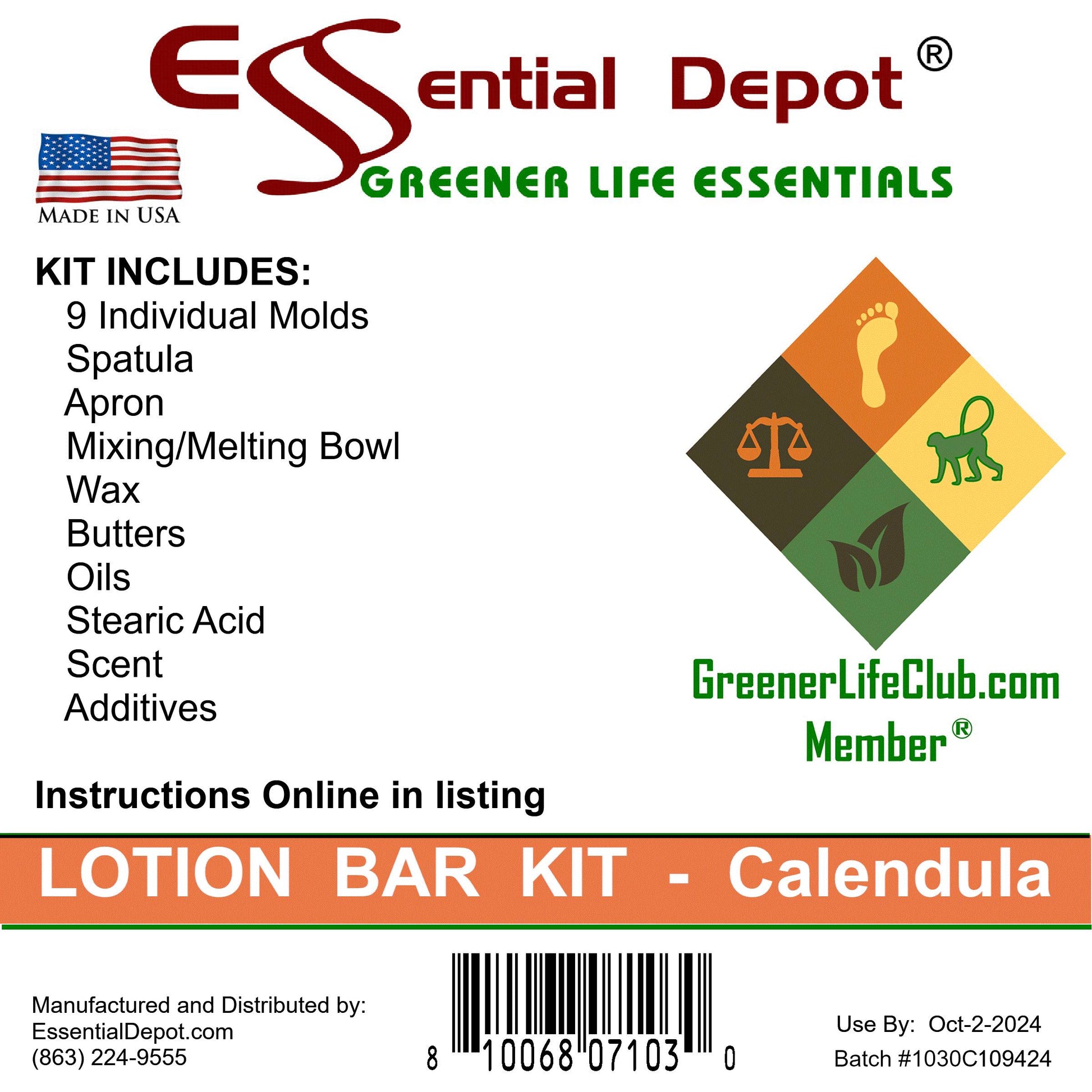 Lotion Bar Making Kit (DECONSTRUCTED) - Basic - Calendula