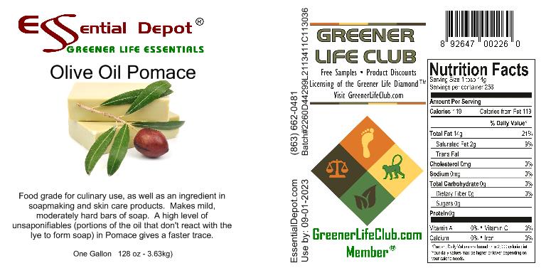 Olive Oil - Pomace Grade - 2 Gallons - 2 x 1 Gallon Containers - Food Grade - No Additives