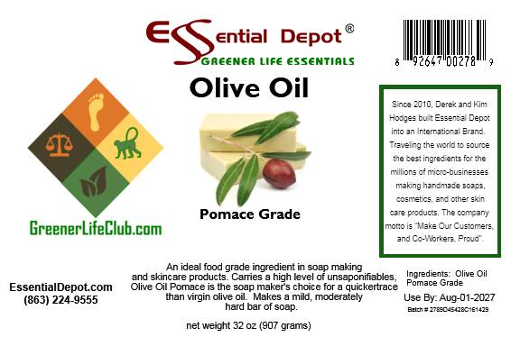 Olive Oil - Pomace Grade - 1 Quart - Food Grade - No Additives