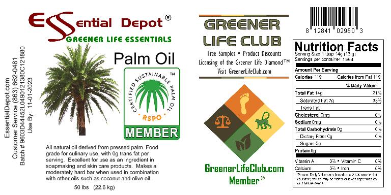 Palm Oil - RSPO Sustainable - 50 lbs - Food Grade