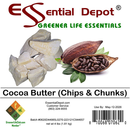 Cocoa Butter Novas - 4 lb - No Additives - Unrefined  - GLC Box