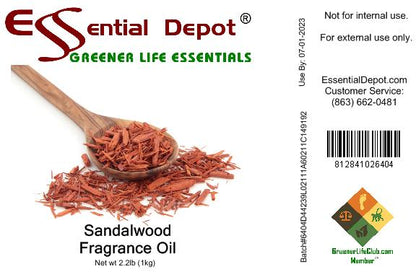 Sandalwood Fragrance Oil - 1 kg. - Approx 2.2 lbs.