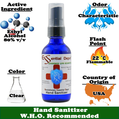 2oz HAND SANITIZER SAMPLE- 80% Alcohol
