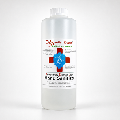 32oz (1 quart) HAND SANITIZER - 80% Alcohol - W.H.O. Recommended Formula and Ingredients
