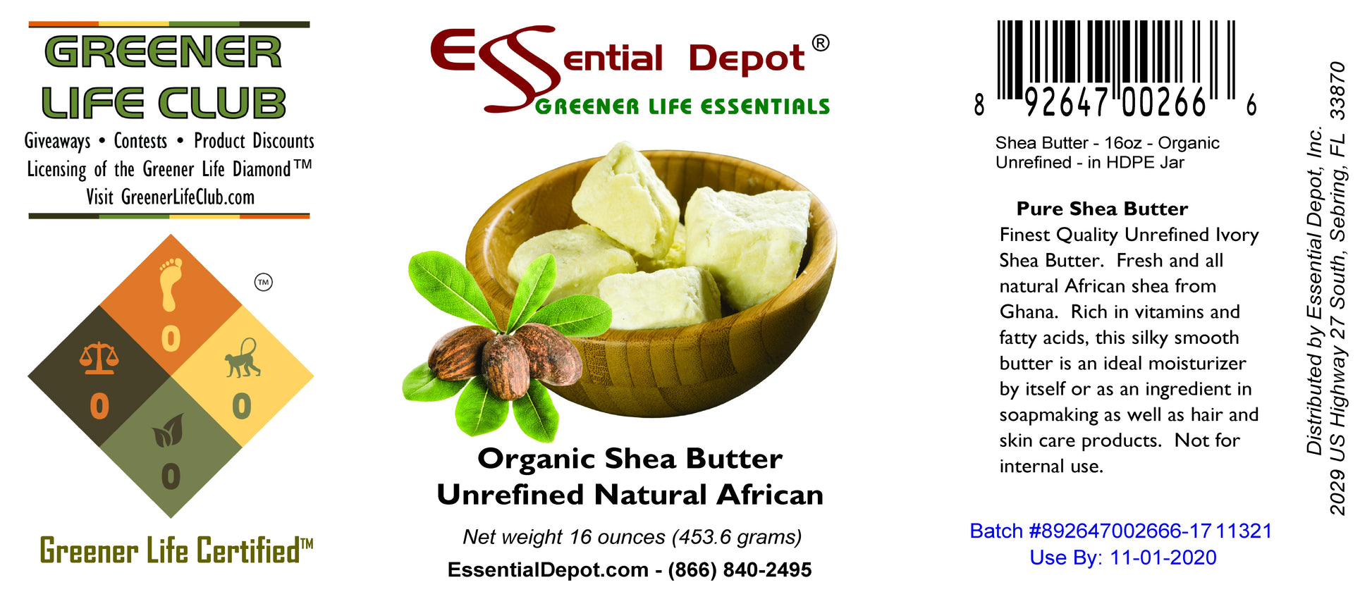 Shea Butter - 16 oz - Grade A - No Additives - Unrefined