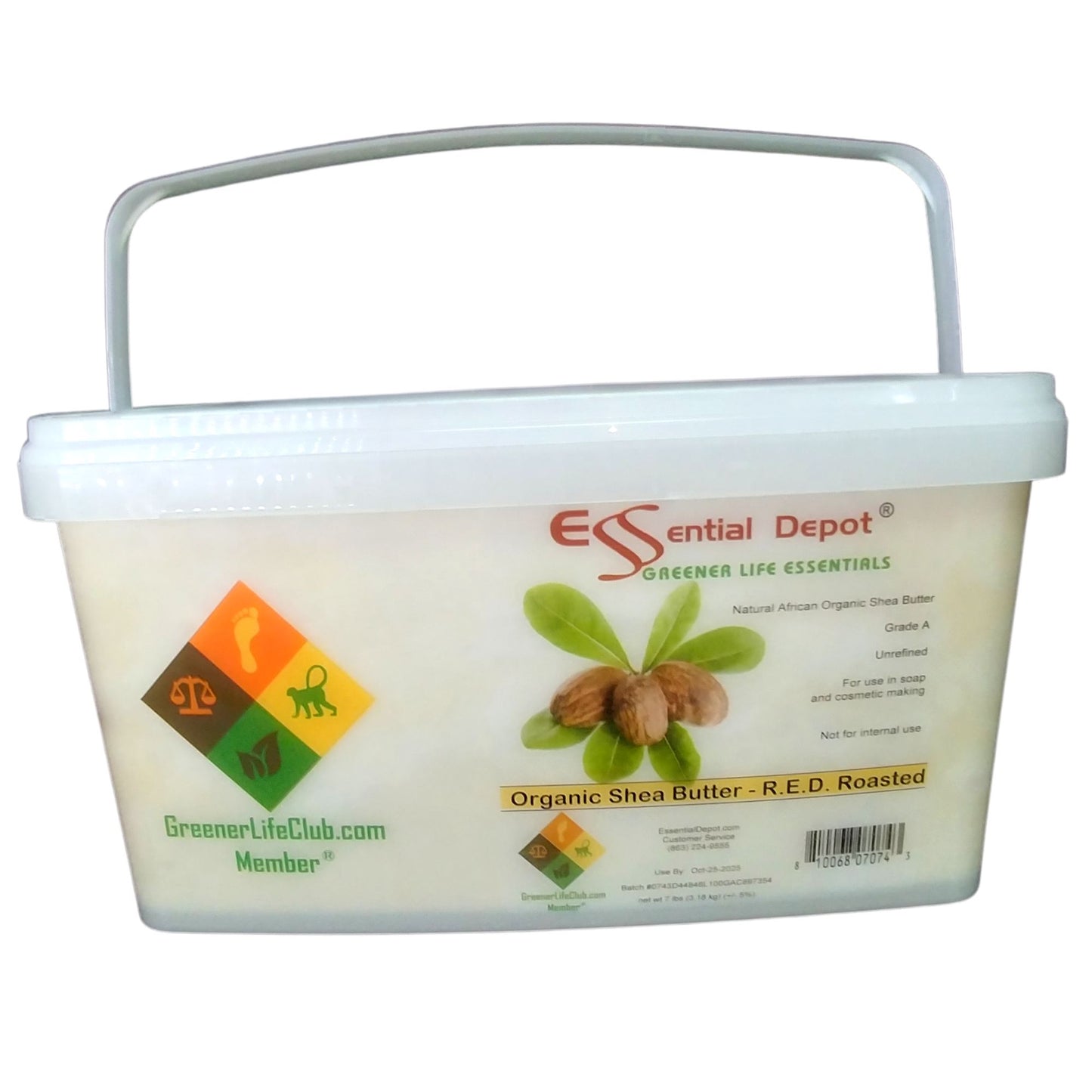 Shea Butter Organic Unrefined R.E.D. Roasted - 7 lbs - GLC Box - Grade A