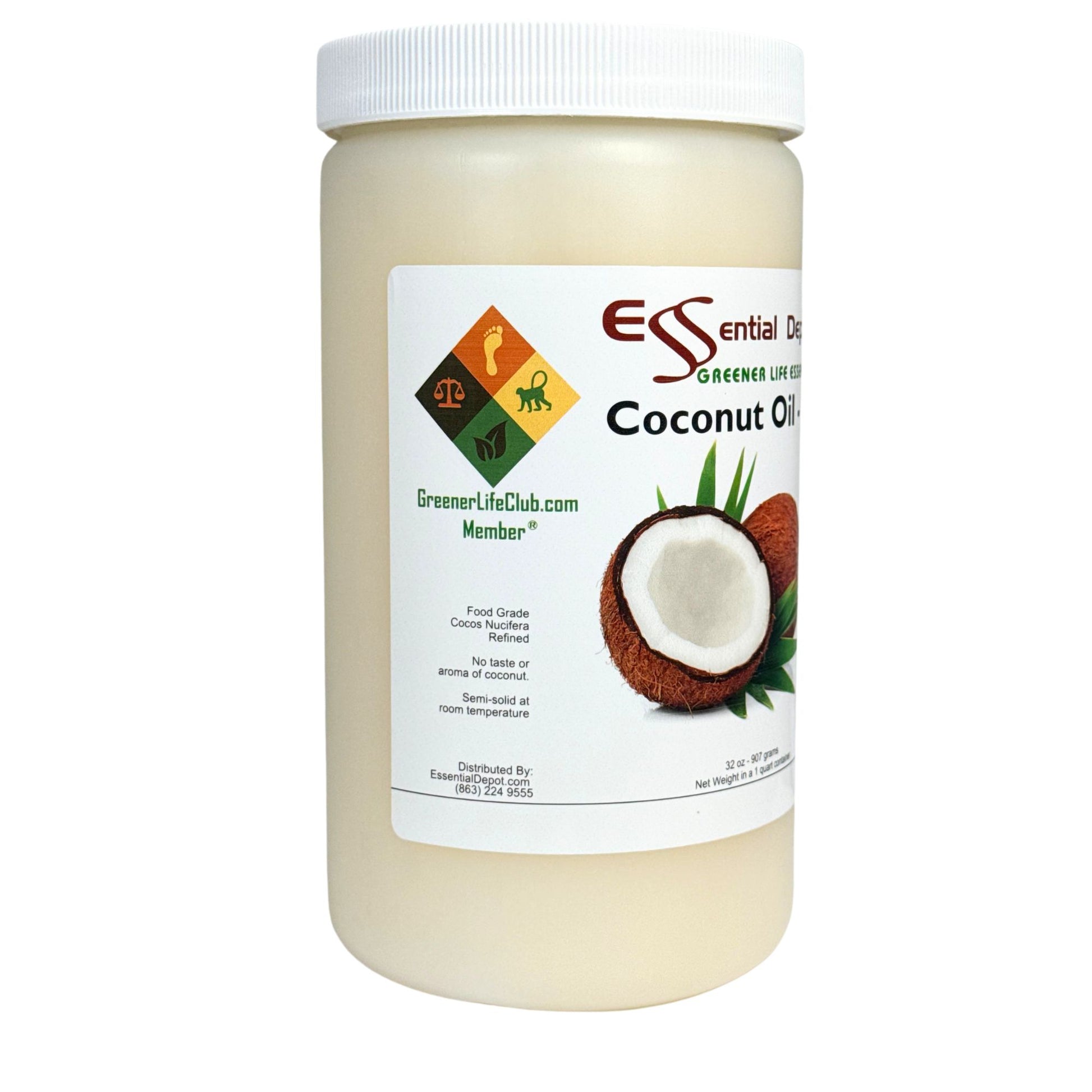 Coconut Oil 76F - 1 Quart - USP - Food Grade - Odorless - Tasteless