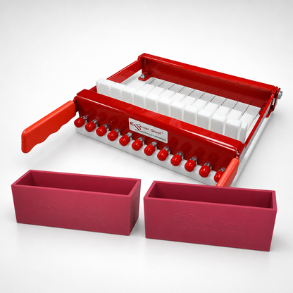 Soap Cutter + 2 R.E.D. Silicone Soap Molds (Red)