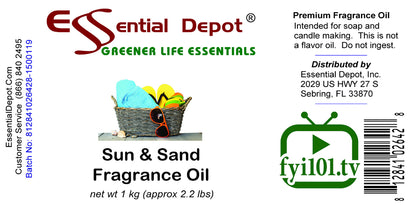 Sun & Sand Fragrance Oil - 1 kg. - Approx 2.2 lbs.