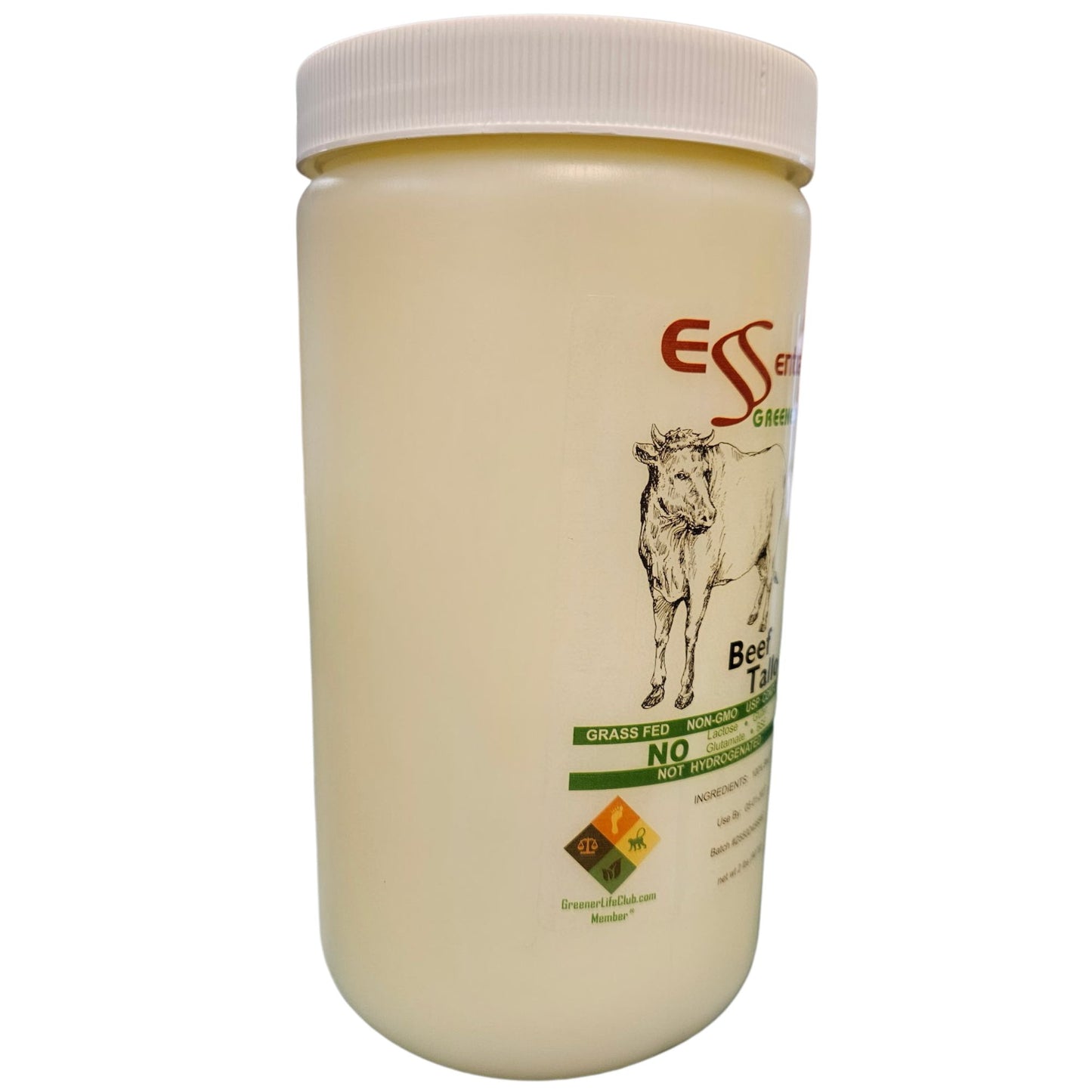 Beef Tallow - 1 Quart (32 oz) - GRASS FED - Not Hydrogenated - Non-GMO  - FREE US SHIPPING