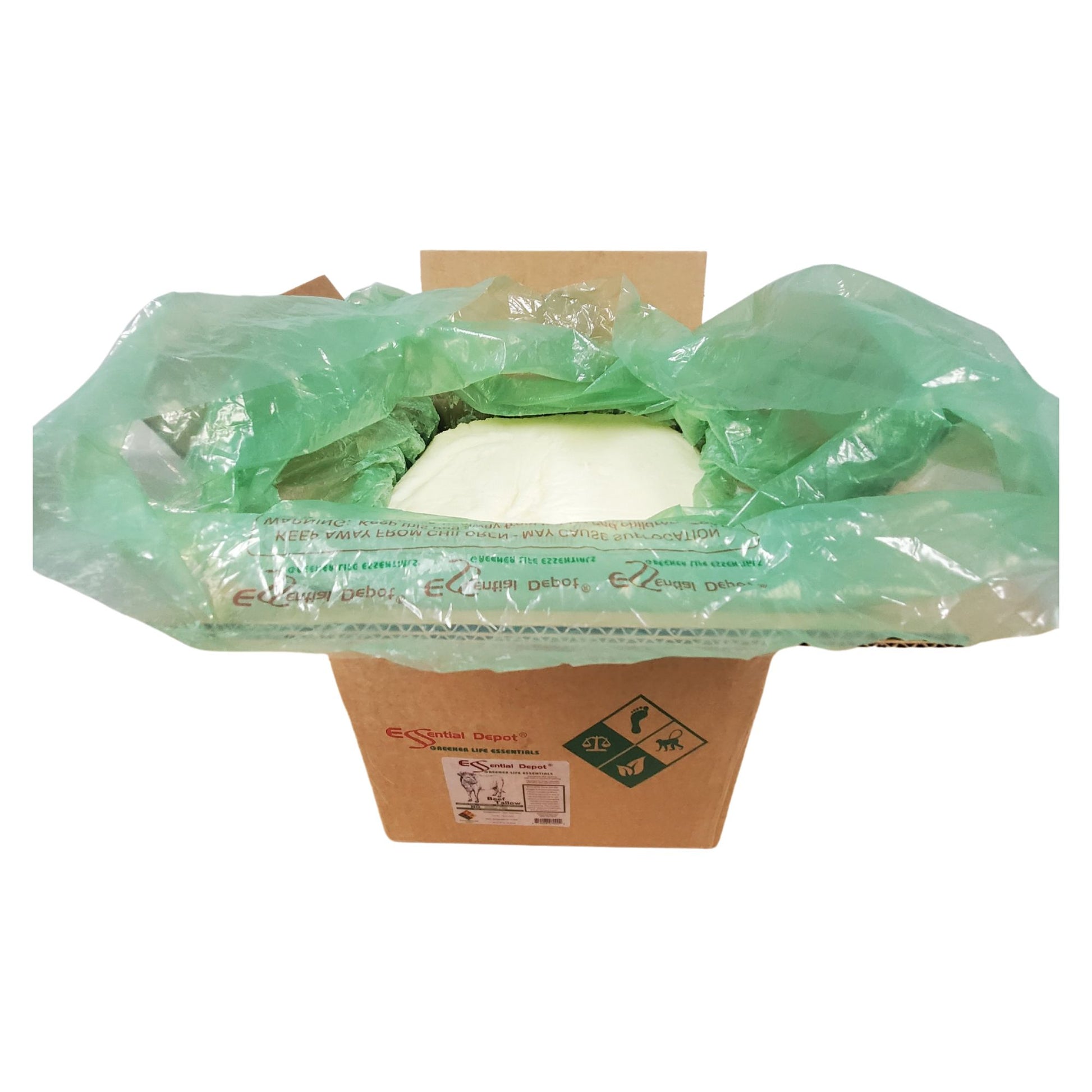 Beef Tallow - GRASS FED - 50 lbs in poly bag in box - FOOD GRADE