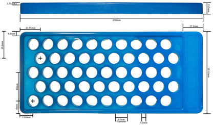 50 Balm Tube Tray (HDPE) - 50 Balm Tubes & Caps (HDPE) - 50 Seal Sleeves (PP) - Scraper (PP)