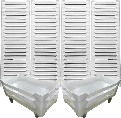 2 Stackable Drying Trays - 1 wheeled dolly tray + 1 tray no wheels - 40 lbs per tray (100+ bars!)