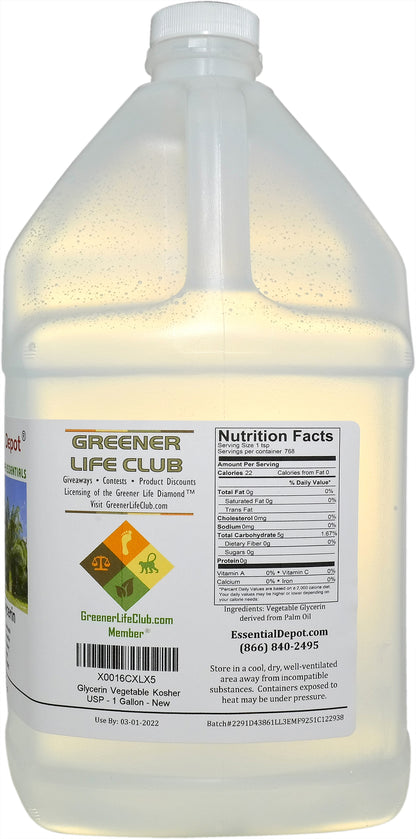 glyCUBE 4x1-gal Glycerin Vegetable - Non GMO - Sustainable Palm Based - USP - Pharmaceutical Grade