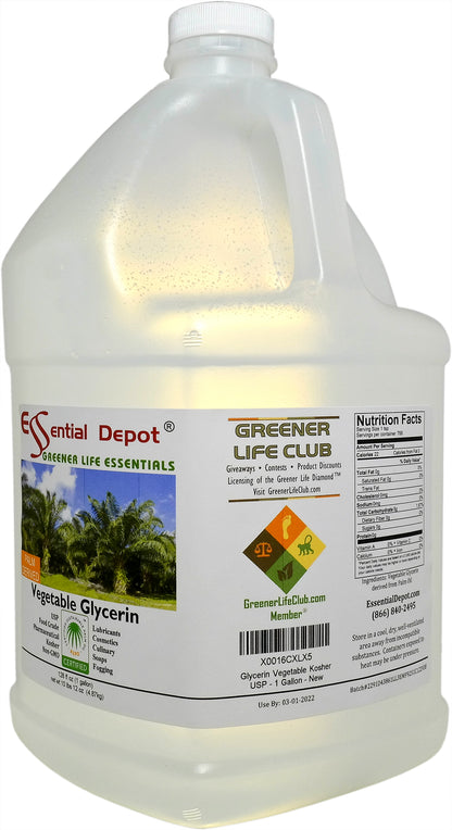 glyCUBE - 3 Gallons PALM DERIVED Vegetable Glycerin & 1 Gallon Propylene Glycol - FOOD GRADE -  USP