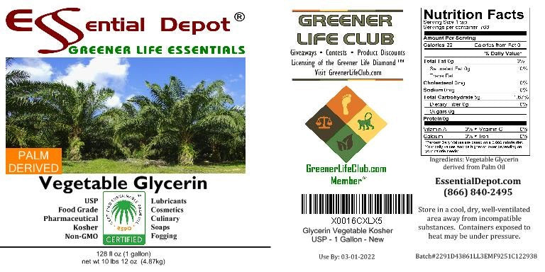 glyCUBE - 3 Gallons Propylene Glycol & 1 Gallon PALM DERIVED Vegetable Glycerin  - FOOD GRADE - USP