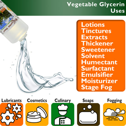 Glycerin Vegetable - 5 Quarts (43 oz. net wt per container) - Non GMO - Sustainable Palm Based - USP