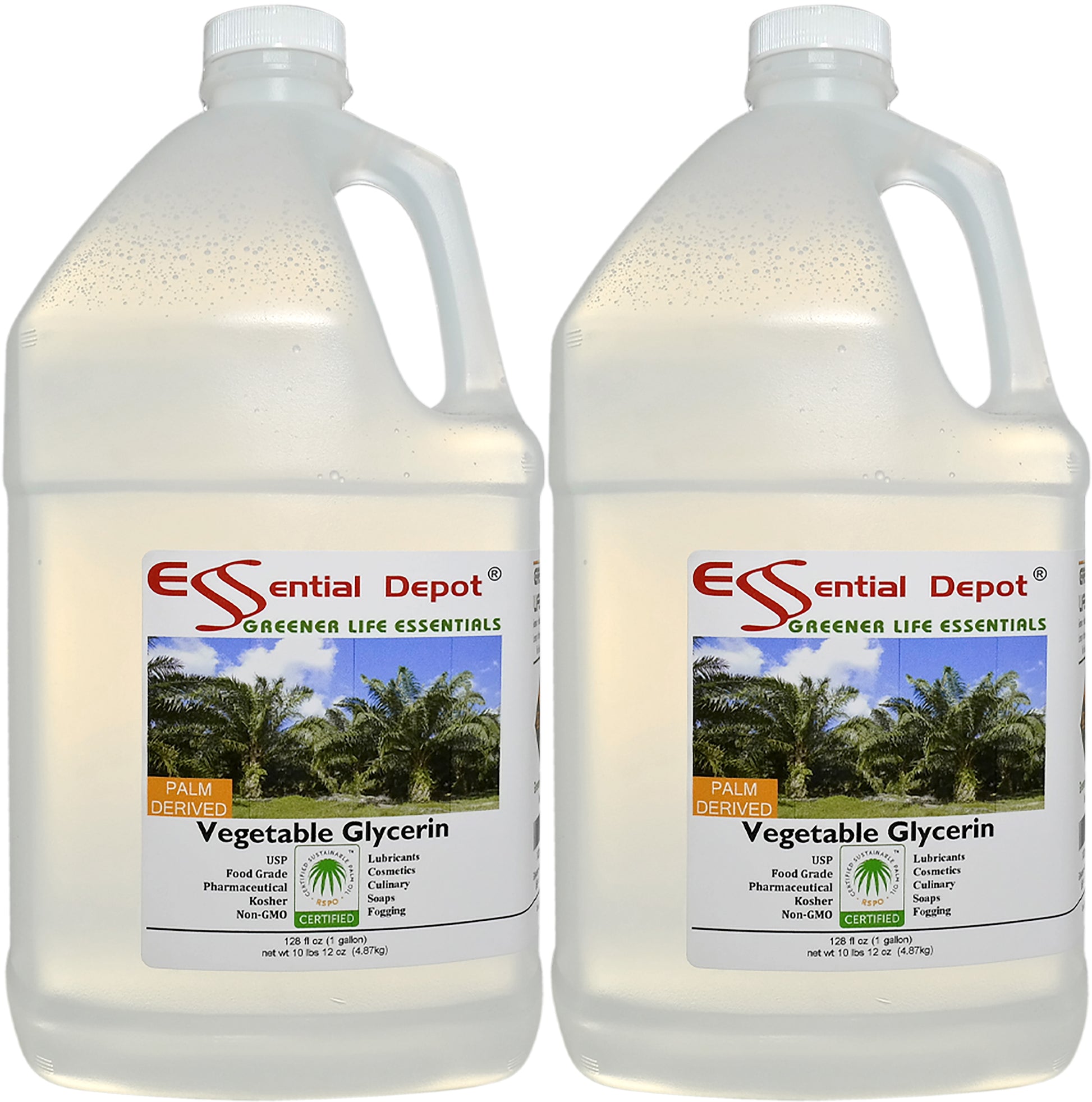 Glycerin Vegetable - 2x1-gallon - Non GMO - Sustainable Palm Based - USP - KOSHER