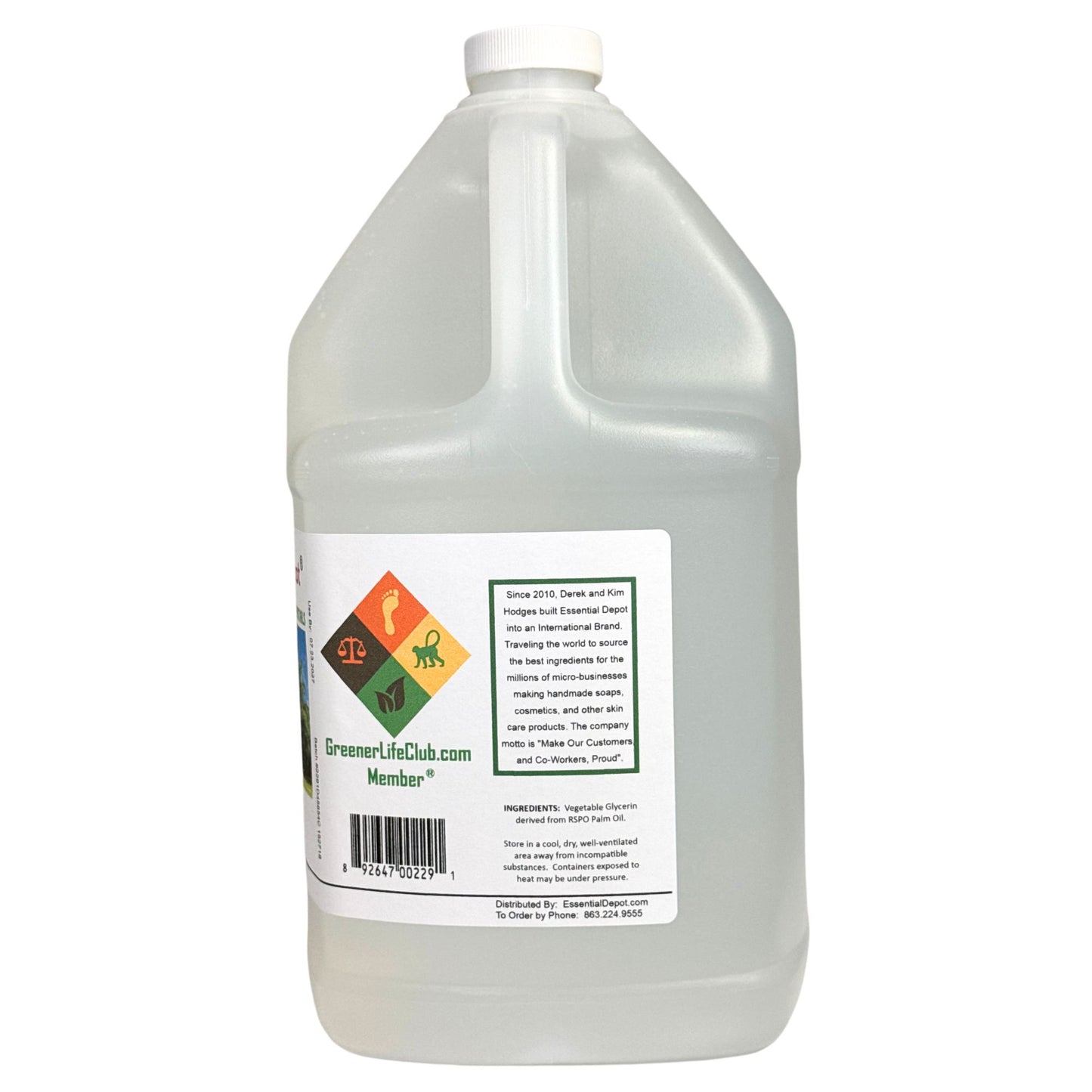 Glycerin Vegetable - 1 Gallon (10.75 lbs or 172oz net wt) - Non GMO - Sustainable Palm Based - USP