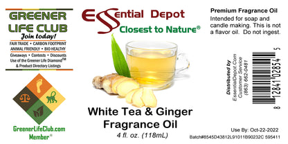 White Tea & Ginger Fragrance Oil - 4 oz.