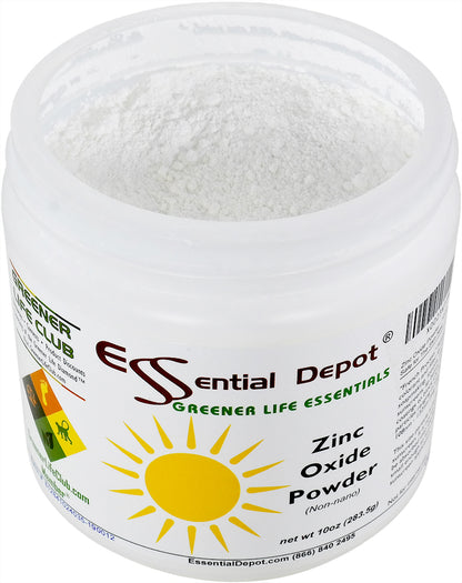 Zinc Oxide Powder - 10 oz - Non Nano ASTM D-4295 - safety sealed HDPE container with resealable lid