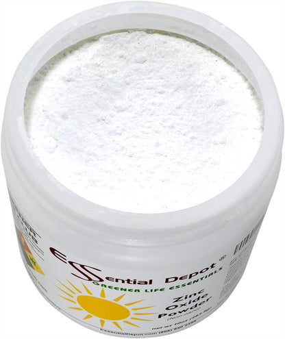 Zinc Oxide Powder - 10 oz - Non Nano ASTM D-4295 - safety sealed HDPE container with resealable lid