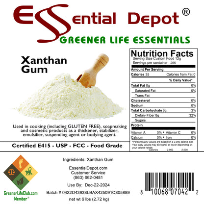 Xanthan Gum - 6 lbs - E415 - USP - FCC - Food Grade - Fine Powder  - FREE US SHIPPING