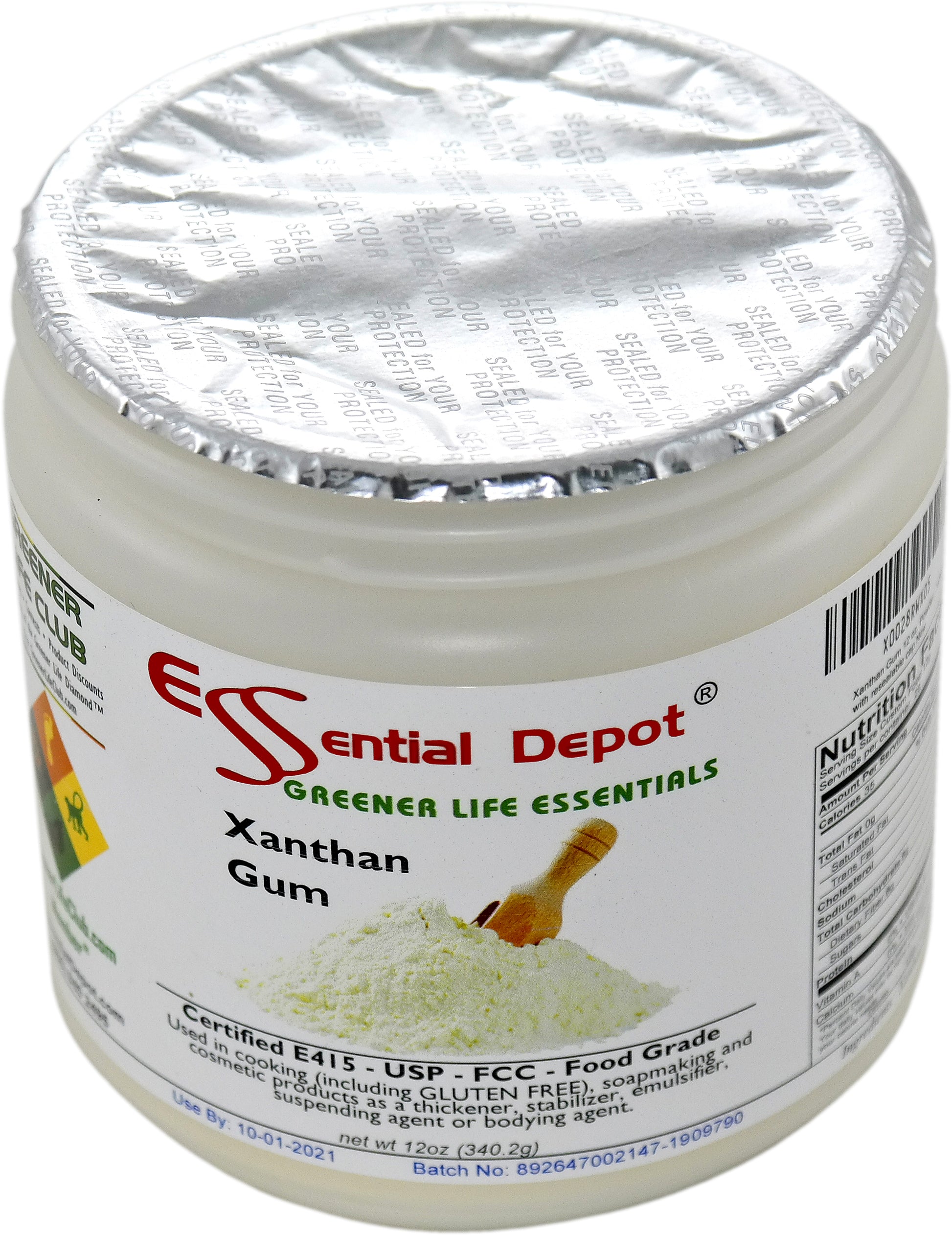 Xanthan Gum - 12 oz - E415 - USP - FCC - Food Grade - Fine Powder