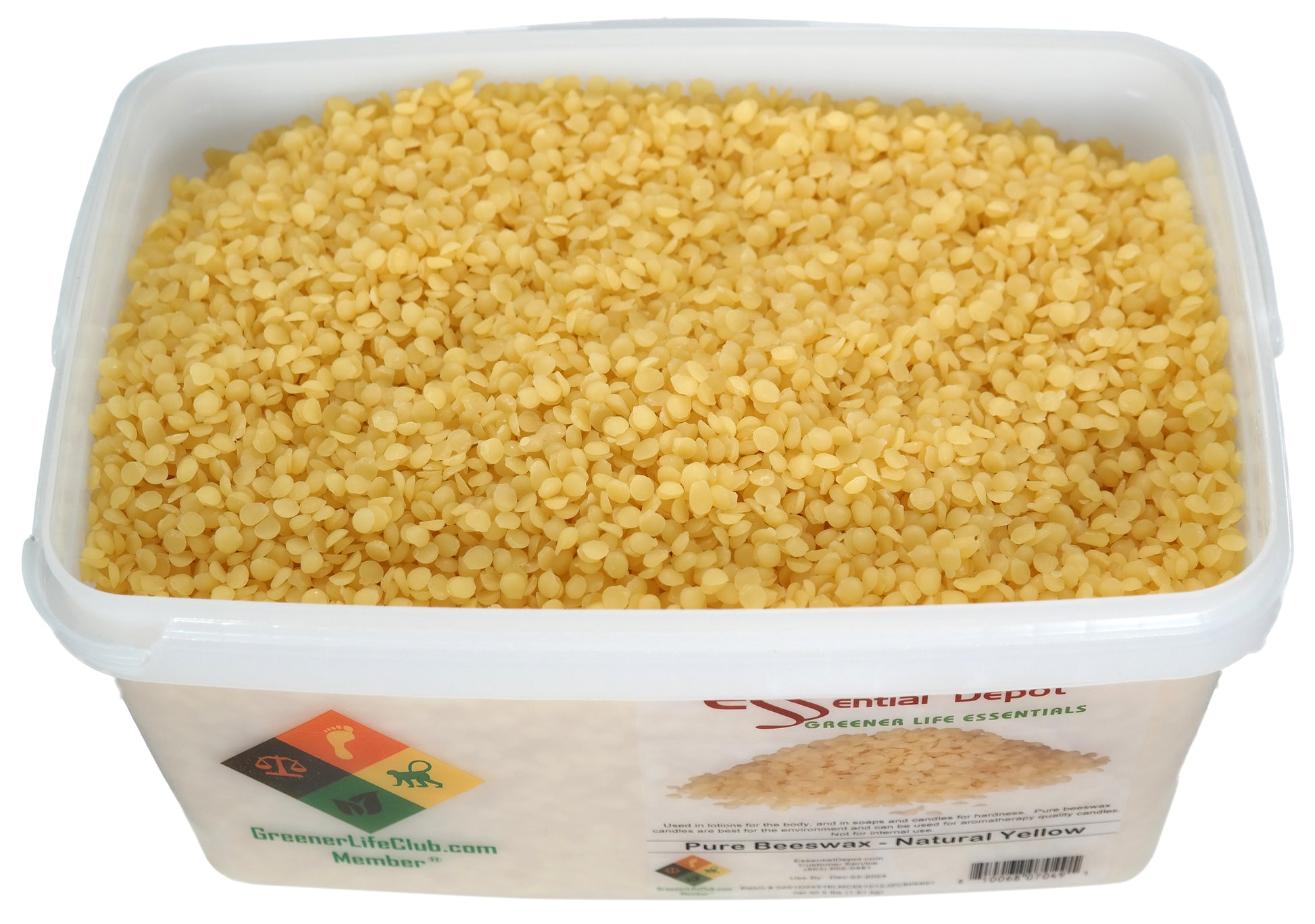 Bees Wax - Yellow- Pastilles or Pearls - No Additives - No Bleach - Twice Filtered - 4 lbs  - FREE US SHIPPING
