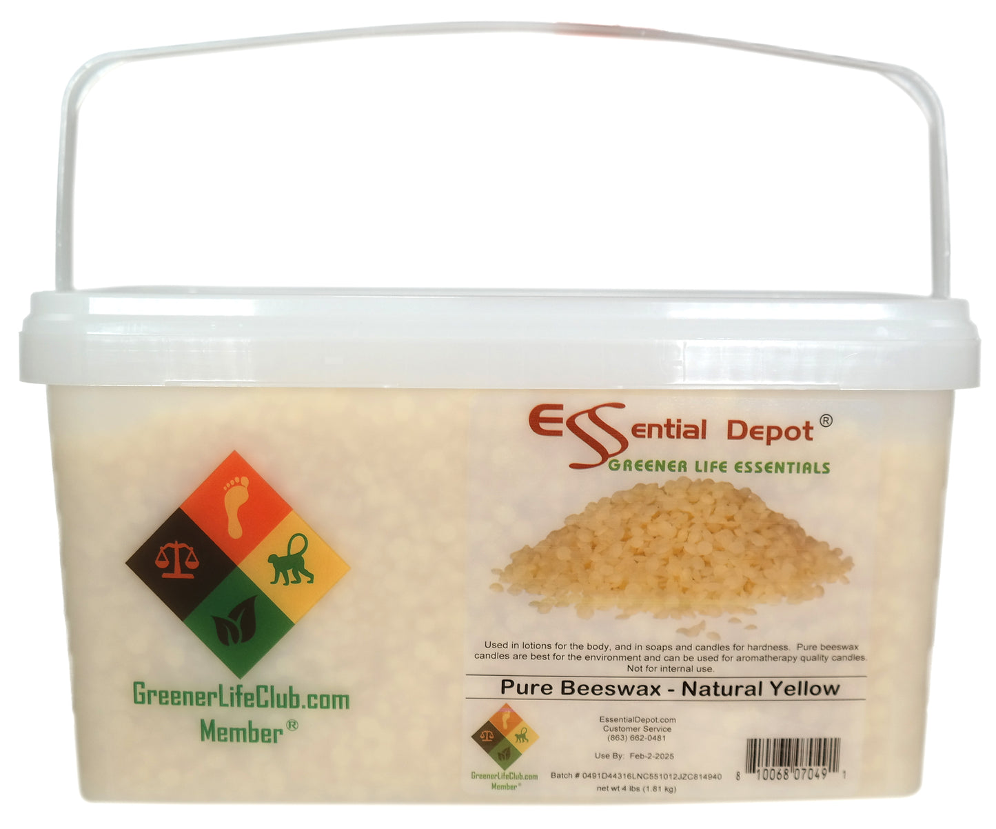 Bees Wax - Yellow- Pastilles or Pearls - No Additives - No Bleach - Twice Filtered - 4 lbs  - FREE US SHIPPING
