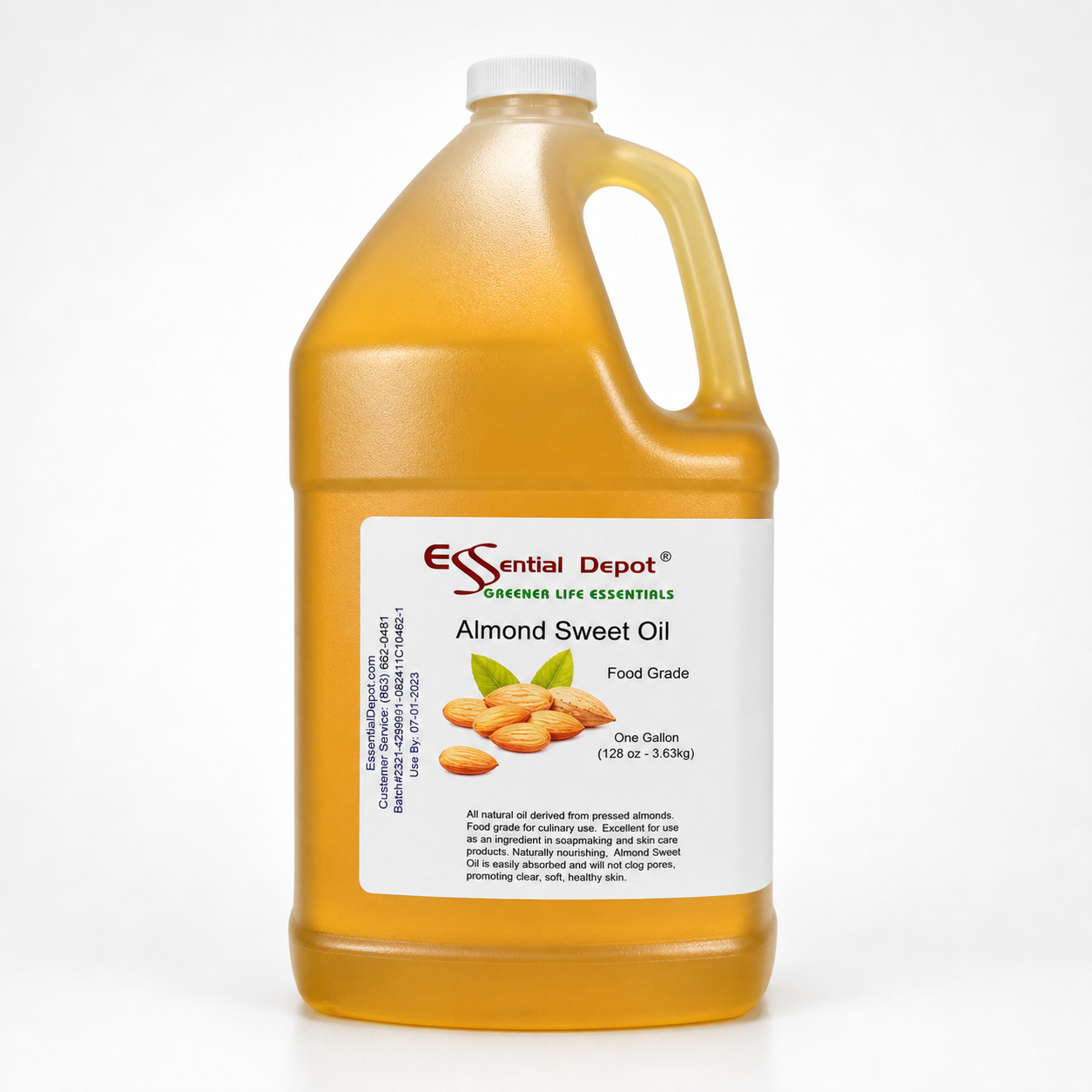 Almond Sweet Oil - 1 Gallon (8 lbs) - Food Grade - Non GMO - No Additives
