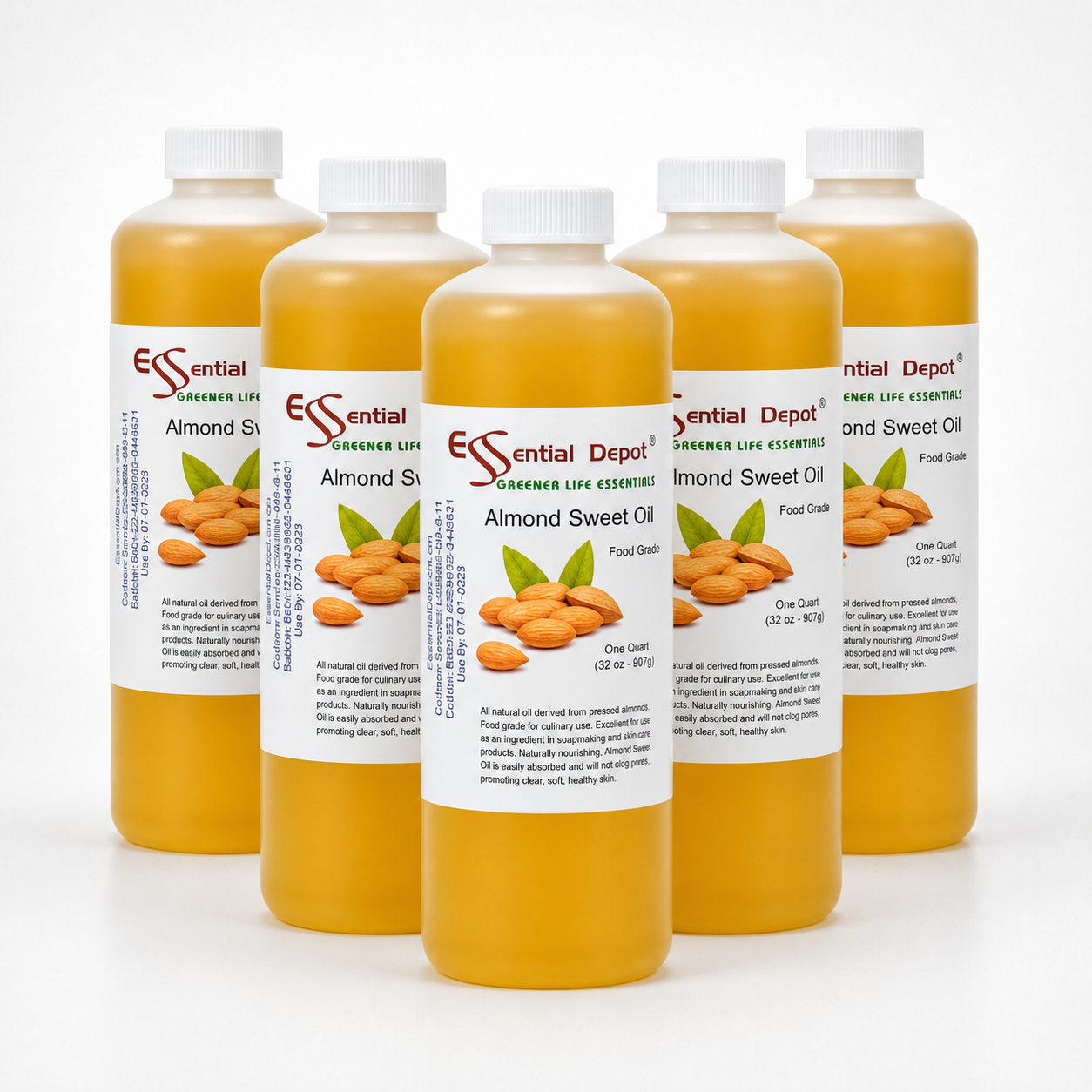Almond Sweet Oil - 5 Quarts (5 x 32 oz) - Food Grade - Non GMO - No Additives
