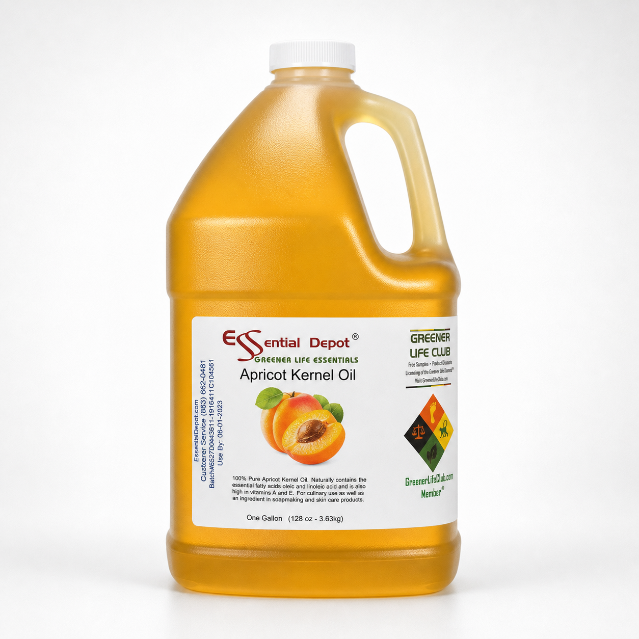 Apricot Kernel Oil - 1 Gallon - Food Grade - No Additives