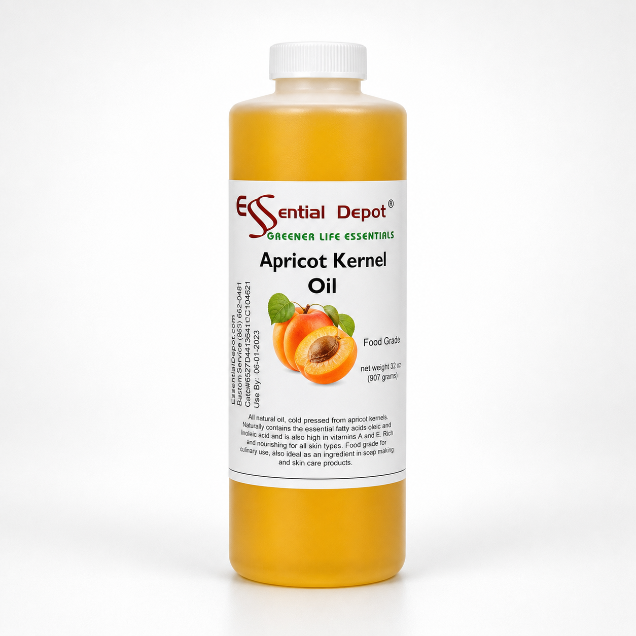 Apricot Kernel Oil - 1 Quart - Food Grade - No Additives