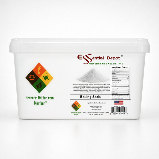 BAKING SODA - SODIUM BICARBONATE - Minimum 99% NaHCO3 - 11 lb in Greener Life Club Box  - FREE US SHIPPING