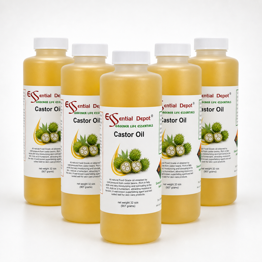 Castor Oil - Food Quart - 5 Quarts (32 oz per container) - Food Grade - No Additives