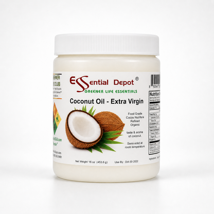 Coconut Oil - Extra Virgin - 16 oz - 1 lb - USP - Food Grade - Coconut Odor and Taste