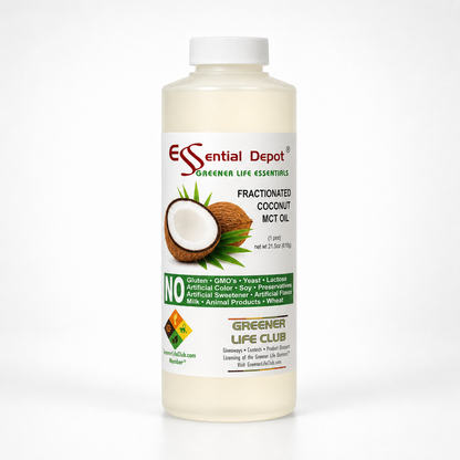 Coconut Oil - MCT Oil - Fractionated - Liquid - C6, C8, C10 - 1 Quart - Food Grade - Non GMO