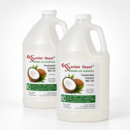 Coconut Oil - MCT Oil - Fractionated - Liquid - C6, C8, C10 - 2 x 1 Gallon - Food Grade - Non GMO