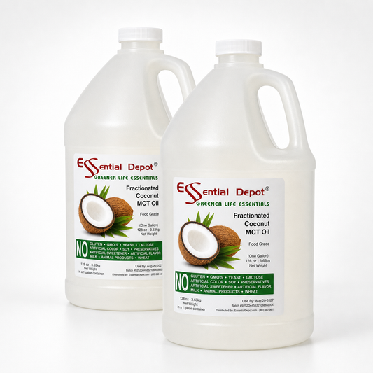 Coconut Oil - MCT Oil - Fractionated - Liquid - C6, C8, C10 - 2 x 1 Gallon - Food Grade - Non GMO