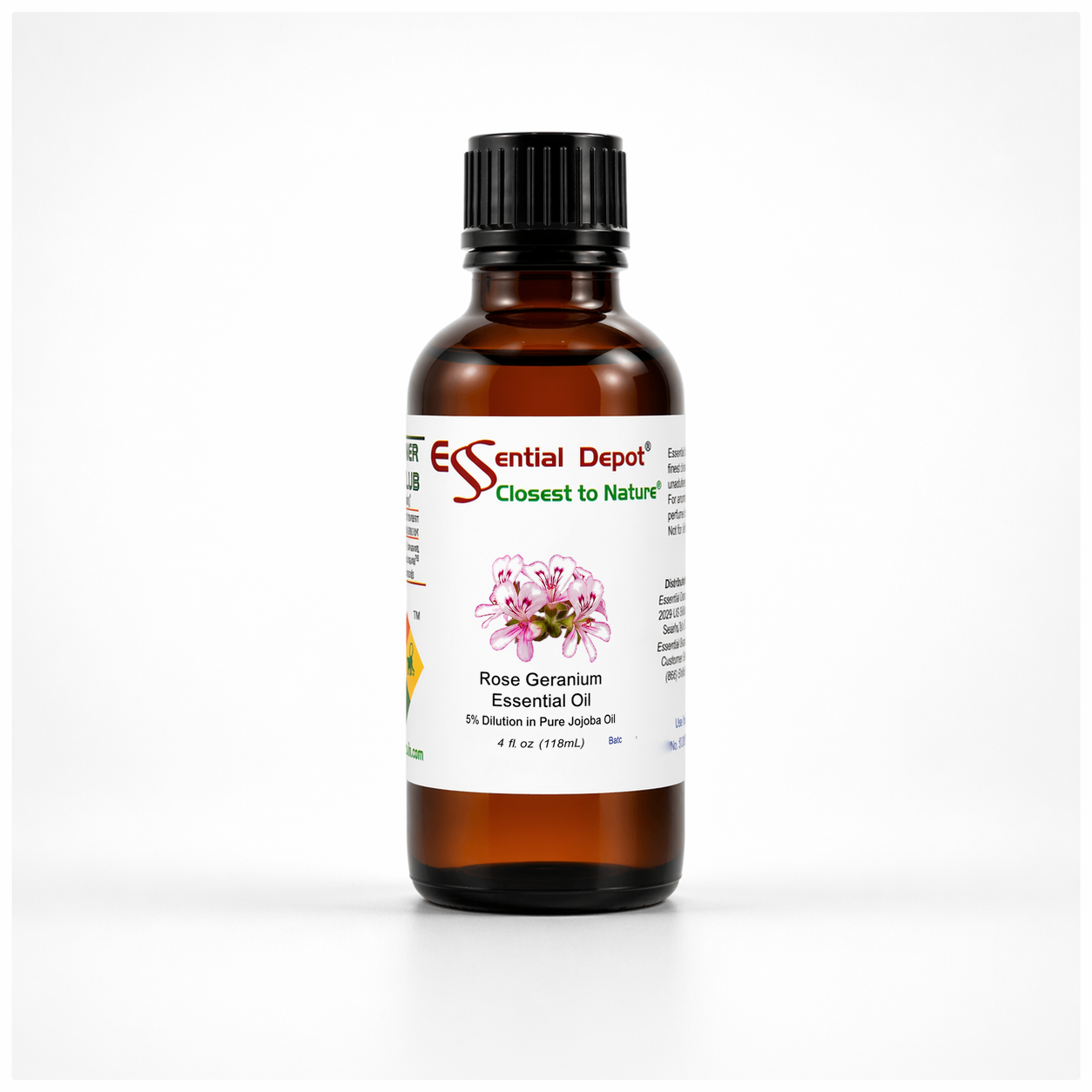 Rose Geranium Essential Oil 5% Dilution in Jojoba - 4 fl oz
