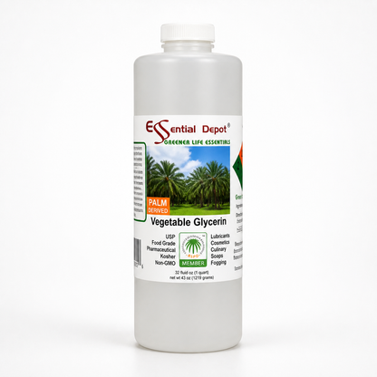 Glycerin Vegetable - 1 Quart (43 oz. net wt) - Non GMO - Sustainable Palm Based - USP - KOSHER