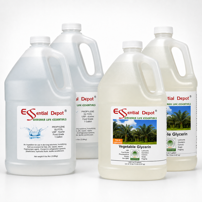 glyCUBE - 2 Gal Propylene Glycol & 2 GaL - PALM DERIVED Vegetable Glycerin - FOOD GRADE - USP