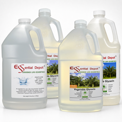 glyCUBE - 3 Gallons PALM DERIVED Vegetable Glycerin & 1 Gallon Propylene Glycol - FOOD GRADE -  USP