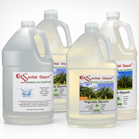 glyCUBE - 3 Gallons PALM DERIVED Vegetable Glycerin & 1 Gallon Propylene Glycol - FOOD GRADE -  USP