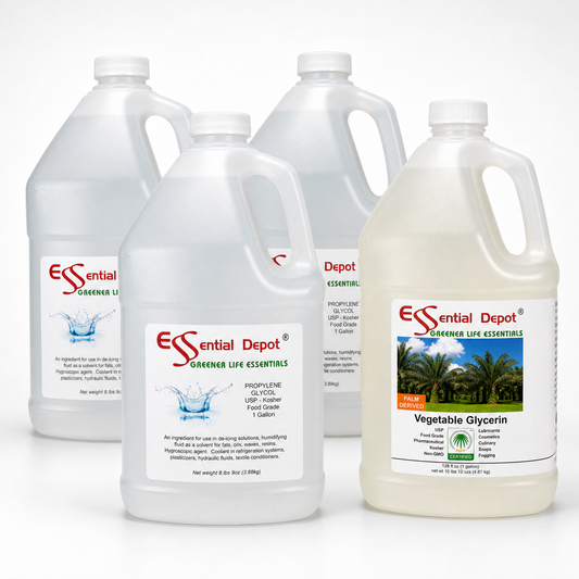 glyCUBE - 3 Gallons Propylene Glycol & 1 Gallon PALM DERIVED Vegetable Glycerin  - FOOD GRADE - USP