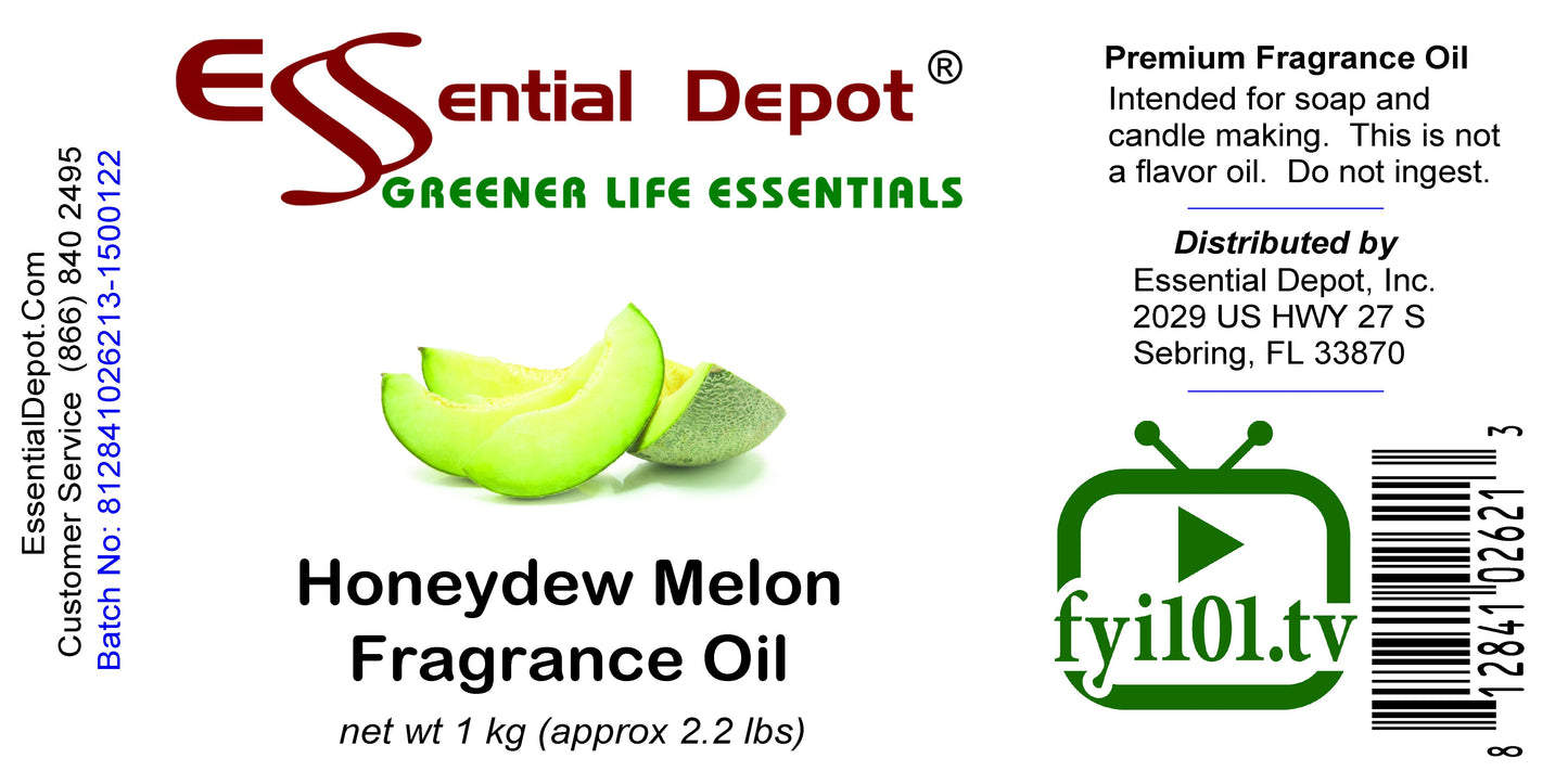 Honeydew Melon Fragrance Oil - 1 kg. - Approx 2.2 lbs.